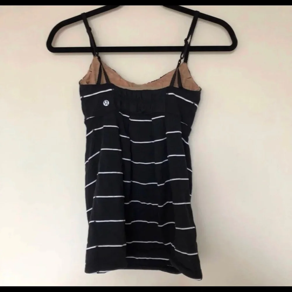 Lululemon Black and White Stripe Tank